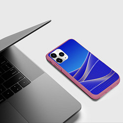 Чехол iPhone 11 Pro матовый Волновая растровая композиция, цвет: 3D-малиновый — фото 2