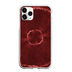 Чехол iPhone 11 Pro матовый Красный круг тай-дай, цвет: 3D-белый