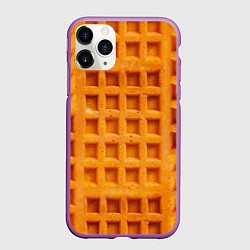 Чехол iPhone 11 Pro матовый Венские Вафли - паттерн, цвет: 3D-фиолетовый