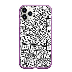 Чехол iPhone 11 Pro матовый Baracota Stickers, цвет: 3D-фиолетовый