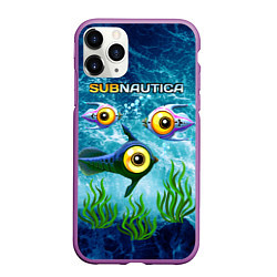 Чехол iPhone 11 Pro матовый Subnautica, цвет: 3D-фиолетовый