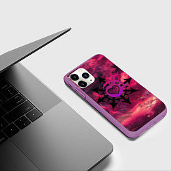 Чехол iPhone 11 Pro матовый Метка хаоса Слаанеш, цвет: 3D-фиолетовый — фото 2