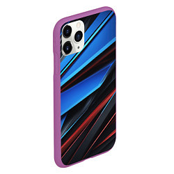 Чехол iPhone 11 Pro матовый Объемные элементы абстракция, цвет: 3D-фиолетовый — фото 2