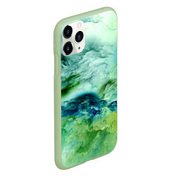 Чехол iPhone 11 Pro матовый Зеленые туманы, цвет: 3D-салатовый — фото 2