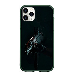 Чехол iPhone 11 Pro матовый PUBG автомат во тьме, цвет: 3D-темно-зеленый