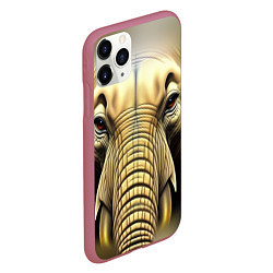 Чехол iPhone 11 Pro матовый Мой слон, цвет: 3D-малиновый — фото 2