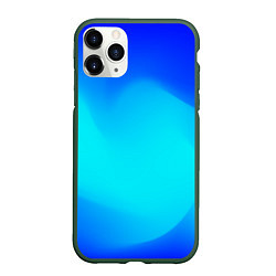 Чехол iPhone 11 Pro матовый Градиент синий, цвет: 3D-темно-зеленый