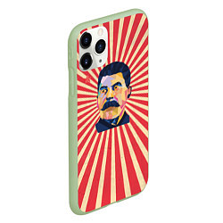 Чехол iPhone 11 Pro матовый Сталин полигональный, цвет: 3D-салатовый — фото 2