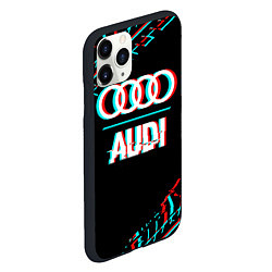 Чехол iPhone 11 Pro матовый Значок Audi в стиле glitch на темном фоне, цвет: 3D-черный — фото 2