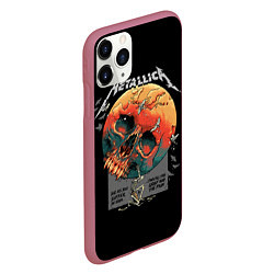 Чехол iPhone 11 Pro матовый Metallica - Металлика, цвет: 3D-малиновый — фото 2