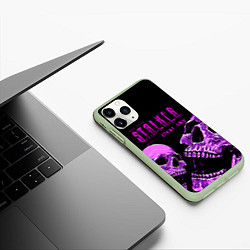 Чехол iPhone 11 Pro матовый Stalker skull, цвет: 3D-салатовый — фото 2