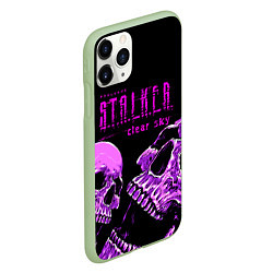 Чехол iPhone 11 Pro матовый Stalker skull, цвет: 3D-салатовый — фото 2