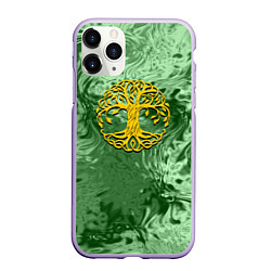 Чехол iPhone 11 Pro матовый Талисман древо жизни, цвет: 3D-светло-сиреневый