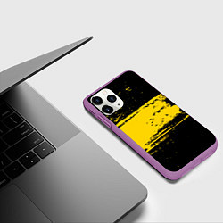 Чехол iPhone 11 Pro матовый Желтое граффити, цвет: 3D-фиолетовый — фото 2