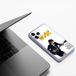 Чехол iPhone 11 Pro матовый Ангус Янг играющий на гитаре, цвет: 3D-светло-сиреневый — фото 2