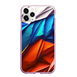 Чехол iPhone 11 Pro матовый Российский флаг на скале, цвет: 3D-розовый