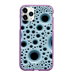 Чехол iPhone 11 Pro матовый Дыры, цвет: 3D-фиолетовый