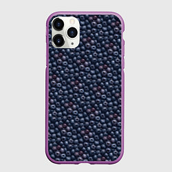 Чехол iPhone 11 Pro матовый Сочная текстура из черники, цвет: 3D-фиолетовый