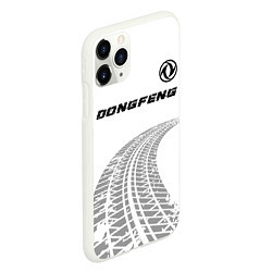 Чехол iPhone 11 Pro матовый Dongfeng speed на светлом фоне со следами шин: сим, цвет: 3D-белый — фото 2