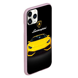 Чехол iPhone 11 Pro матовый Итальянский спорткар Lamborghini Aventador, цвет: 3D-розовый — фото 2