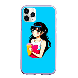 Чехол iPhone 11 Pro матовый Девушка с мороженым
