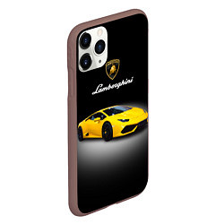 Чехол iPhone 11 Pro матовый Спорткар Lamborghini Aventador, цвет: 3D-коричневый — фото 2