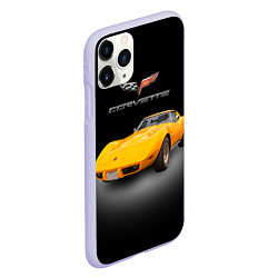 Чехол iPhone 11 Pro матовый Американский спорткар Chevrolet Corvette Stingray, цвет: 3D-светло-сиреневый — фото 2