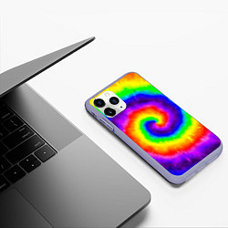 Чехол iPhone 11 Pro матовый Тай-дай, цвет: 3D-светло-сиреневый — фото 2