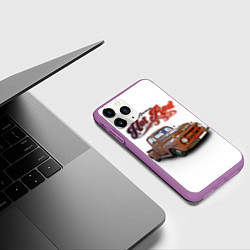 Чехол iPhone 11 Pro матовый Классический хот род на базе Ford F-1, цвет: 3D-фиолетовый — фото 2