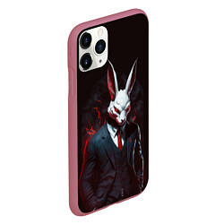 Чехол iPhone 11 Pro матовый Devil rabbit, цвет: 3D-малиновый — фото 2