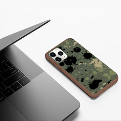 Чехол iPhone 11 Pro матовый Камуфляж из клякс, цвет: 3D-коричневый — фото 2