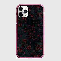 Чехол iPhone 11 Pro матовый Квадратные пазлы, цвет: 3D-малиновый