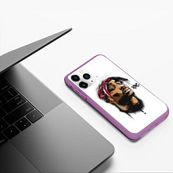 Чехол iPhone 11 Pro матовый 2Pac - Тупак Шакур, цвет: 3D-фиолетовый — фото 2