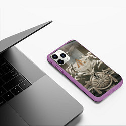 Чехол iPhone 11 Pro матовый Знаки братства ассасинов, цвет: 3D-фиолетовый — фото 2