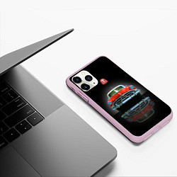 Чехол iPhone 11 Pro матовый Классический американский автомобиль Hudson Hornet, цвет: 3D-розовый — фото 2