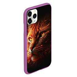 Чехол iPhone 11 Pro матовый Огненный рыжий кот, цвет: 3D-фиолетовый — фото 2