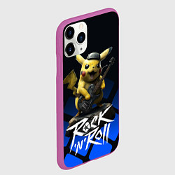 Чехол iPhone 11 Pro матовый Пикачу Рокnroll, цвет: 3D-фиолетовый — фото 2