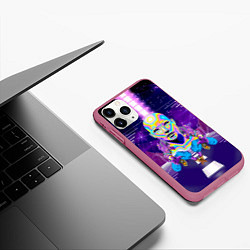 Чехол iPhone 11 Pro матовый Goddess with two Beerus - vaporwave, цвет: 3D-малиновый — фото 2