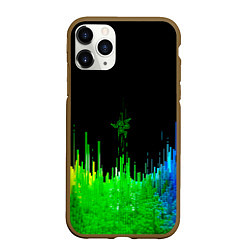 Чехол iPhone 11 Pro матовый Геометрическая музыкальная волна, цвет: 3D-коричневый