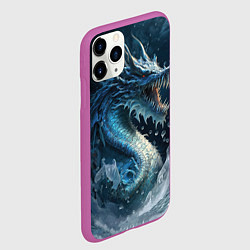 Чехол iPhone 11 Pro матовый Ледяной дракон, цвет: 3D-фиолетовый — фото 2