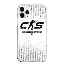 Чехол iPhone 11 Pro матовый Counter-Strike 2 с потертостями на светлом фоне, цвет: 3D-белый