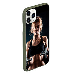 Чехол iPhone 11 Pro матовый Девушка качается, цвет: 3D-темно-зеленый — фото 2