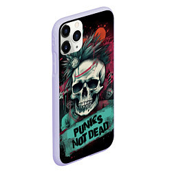 Чехол iPhone 11 Pro матовый Punks not dead, цвет: 3D-светло-сиреневый — фото 2