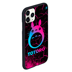 Чехол iPhone 11 Pro матовый Totoro - neon gradient, цвет: 3D-черный — фото 2