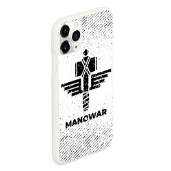 Чехол iPhone 11 Pro матовый Manowar с потертостями на светлом фоне, цвет: 3D-белый — фото 2