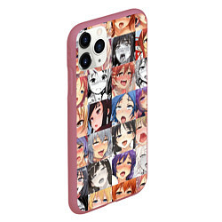 Чехол iPhone 11 Pro матовый Anime hentai ahegao manga, цвет: 3D-малиновый — фото 2