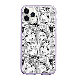 Чехол iPhone 11 Pro матовый Anime hentai ahegao, цвет: 3D-светло-сиреневый