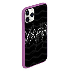 Чехол iPhone 11 Pro матовый Испорченный Текст, цвет: 3D-фиолетовый — фото 2