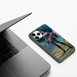 Чехол iPhone 11 Pro матовый Сёгун Райдэн Геншин, цвет: 3D-темно-зеленый — фото 2
