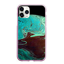 Чехол iPhone 11 Pro матовый Часть иссушённой планеты и космос, цвет: 3D-розовый
